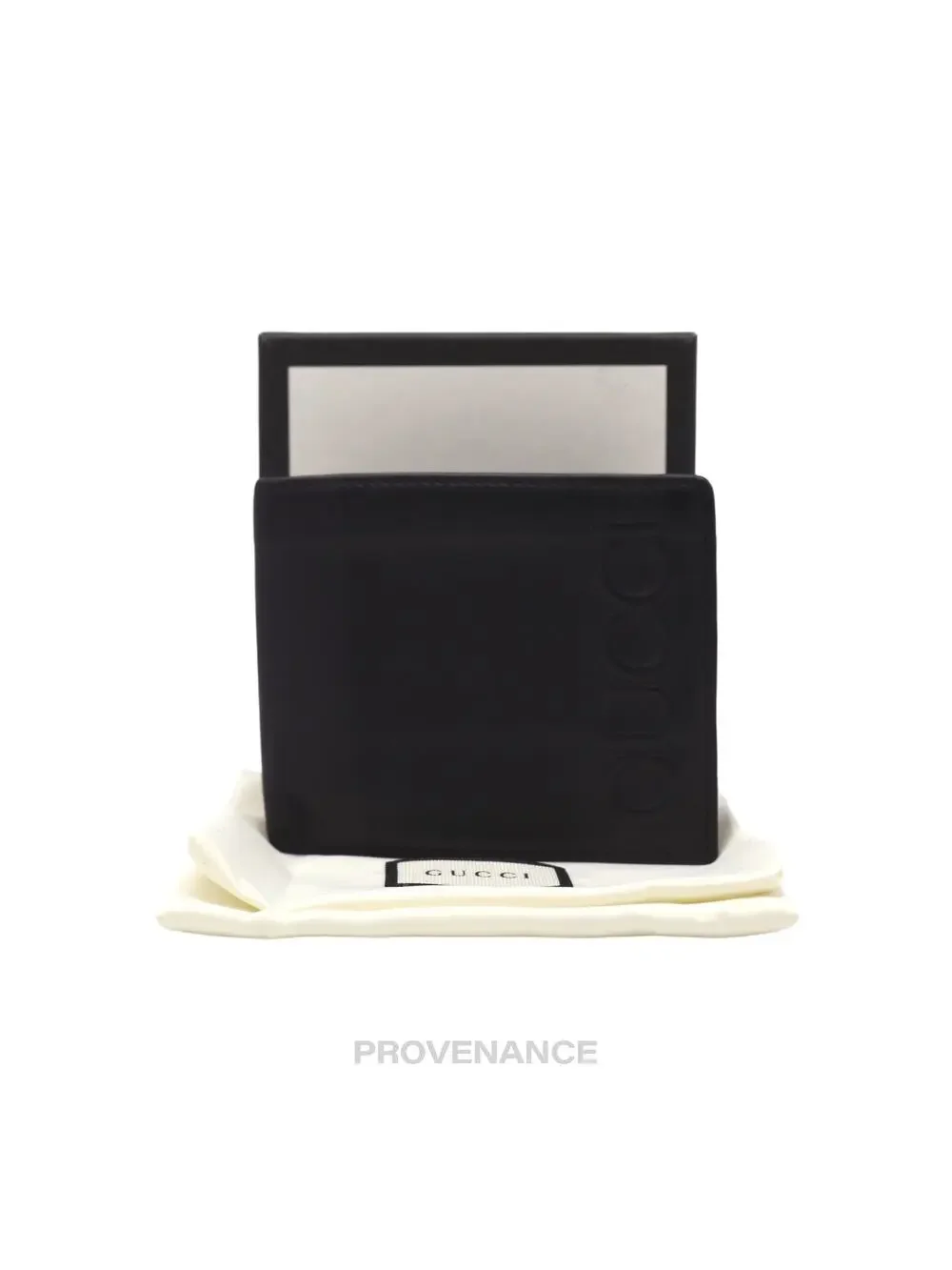 🔴 Gucci Embossed Bifold Wallet - Black